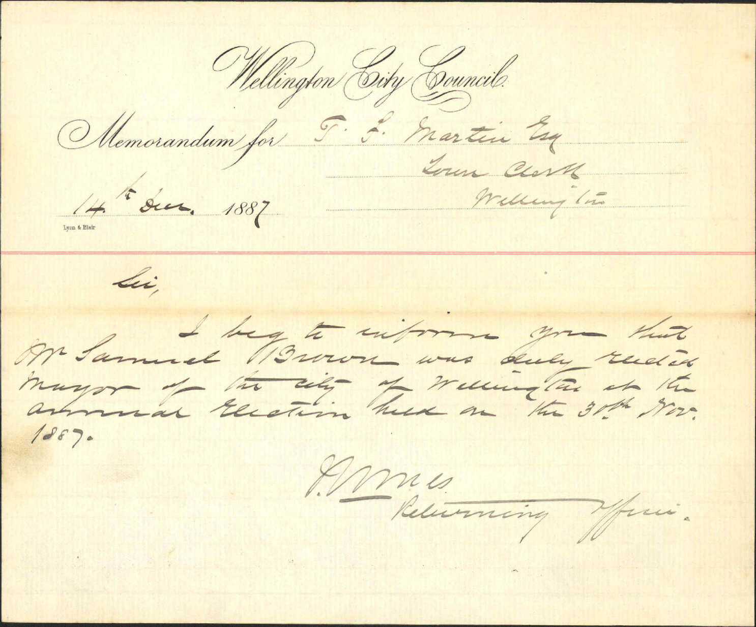 Election of Mayor - Returning Officer