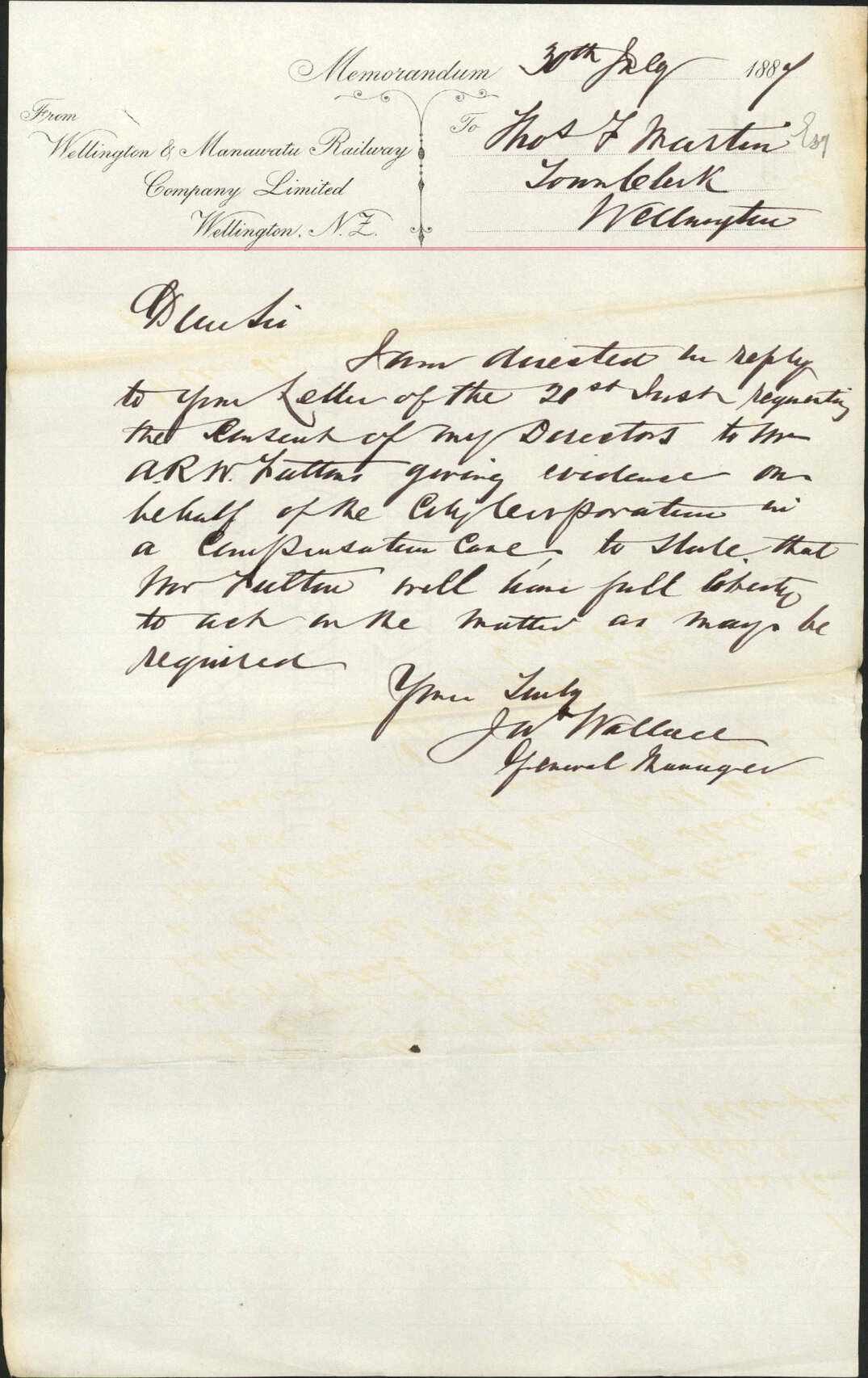 Mr Fulton's evidence, Te Aro foreshore - Wellington and Manawatu Railway Company