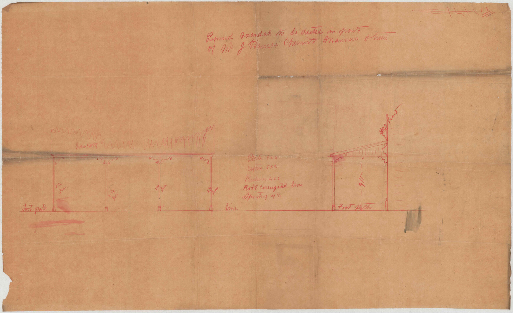 Asking consent to erection of verandah - Thomas Liez