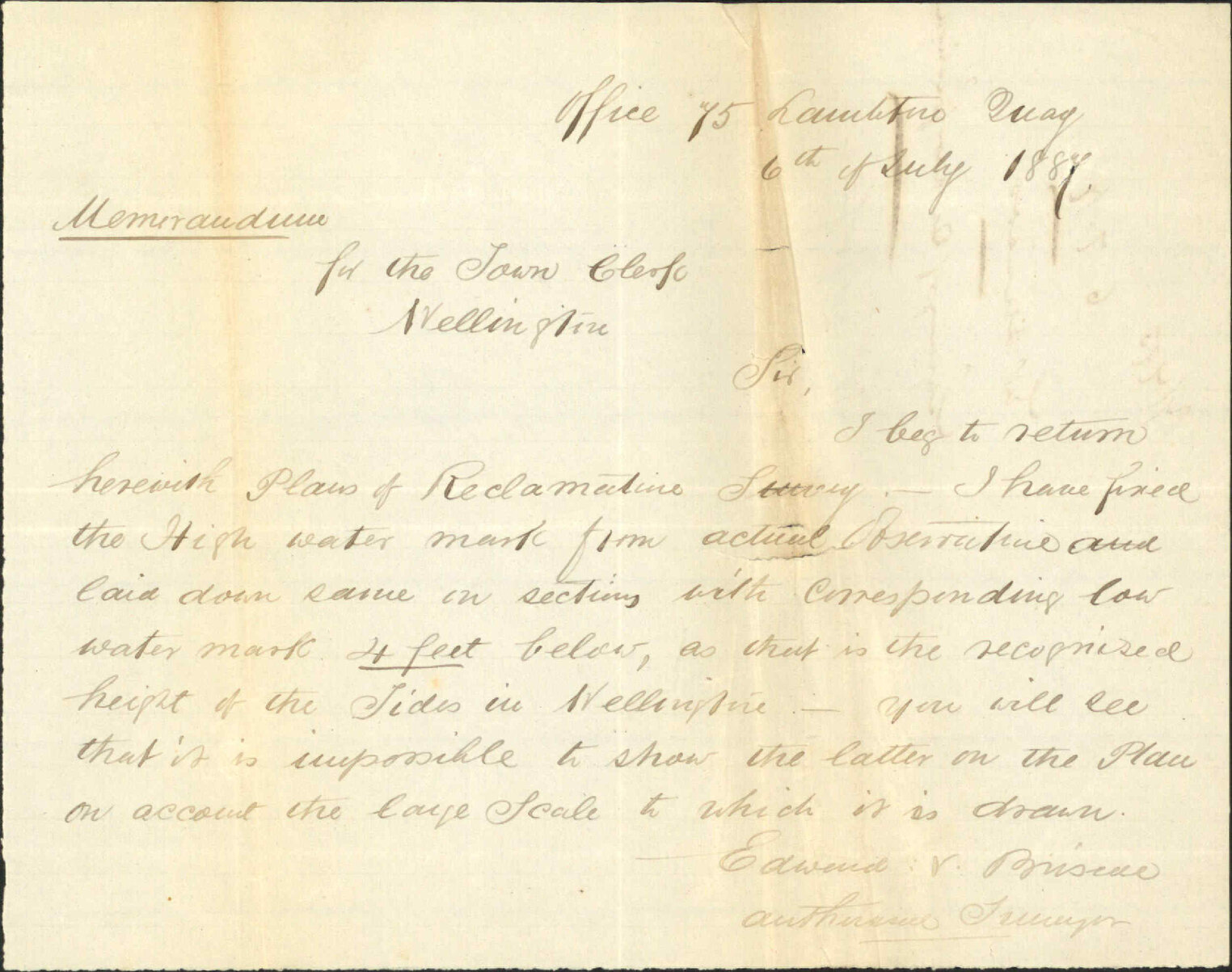 Survey of Te Aro Foreshore - E V Briscoe