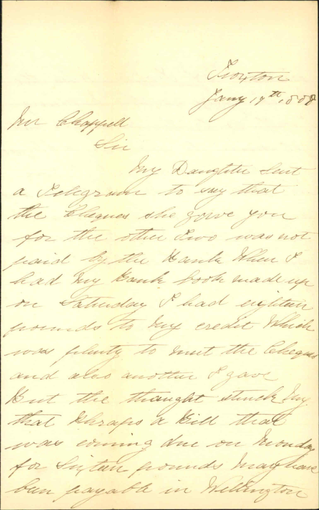 Her account for rates - Mrs F Howe