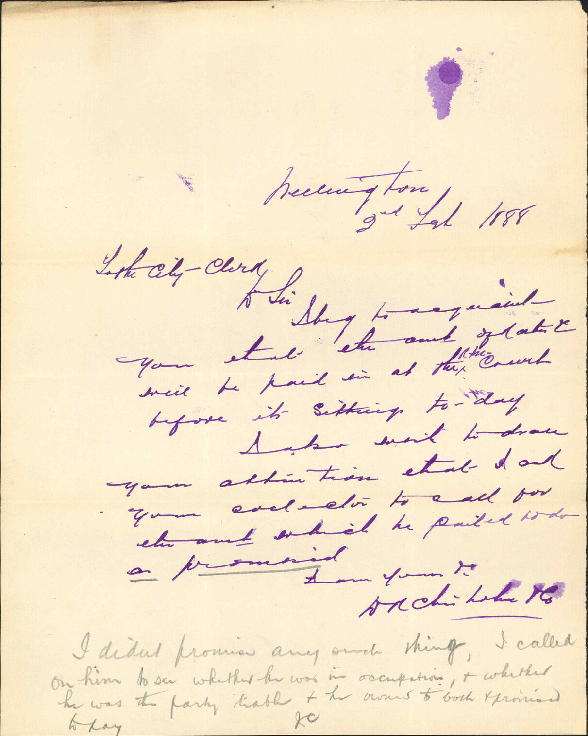 Summons for rates - D R Chisholm and Co