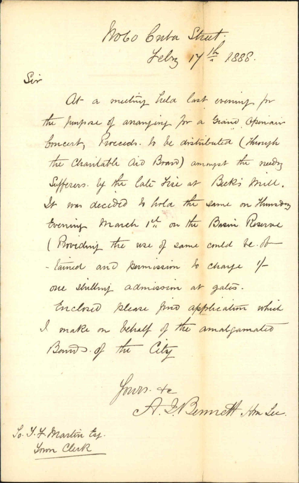 Asking for use of Basin Reserve for a concert on 1st March - A J Bennett