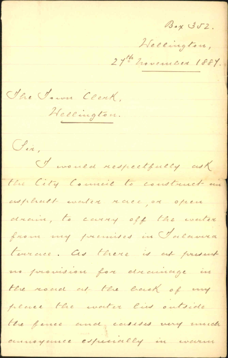 Asking for drain at Talavera Terrace - George Robertson