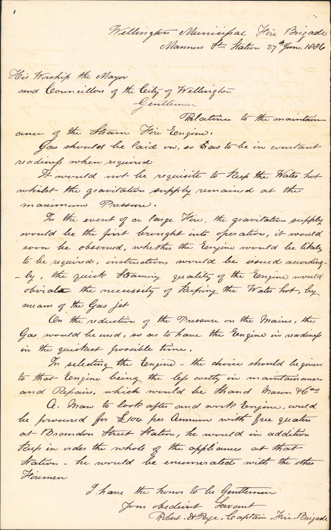 Maintenance of the Steam Fire Engine - Robert A Page (Captain, Fire Brigade)