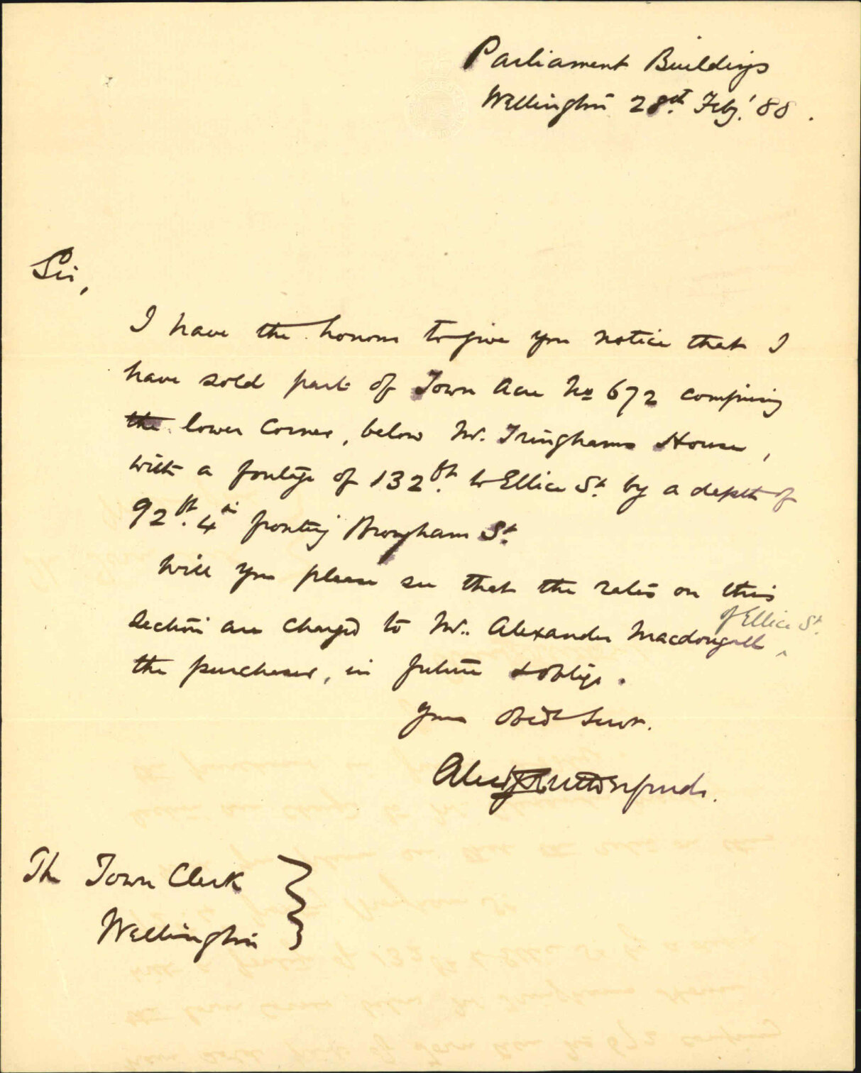 Sold a portion of his property - A J Rutherford