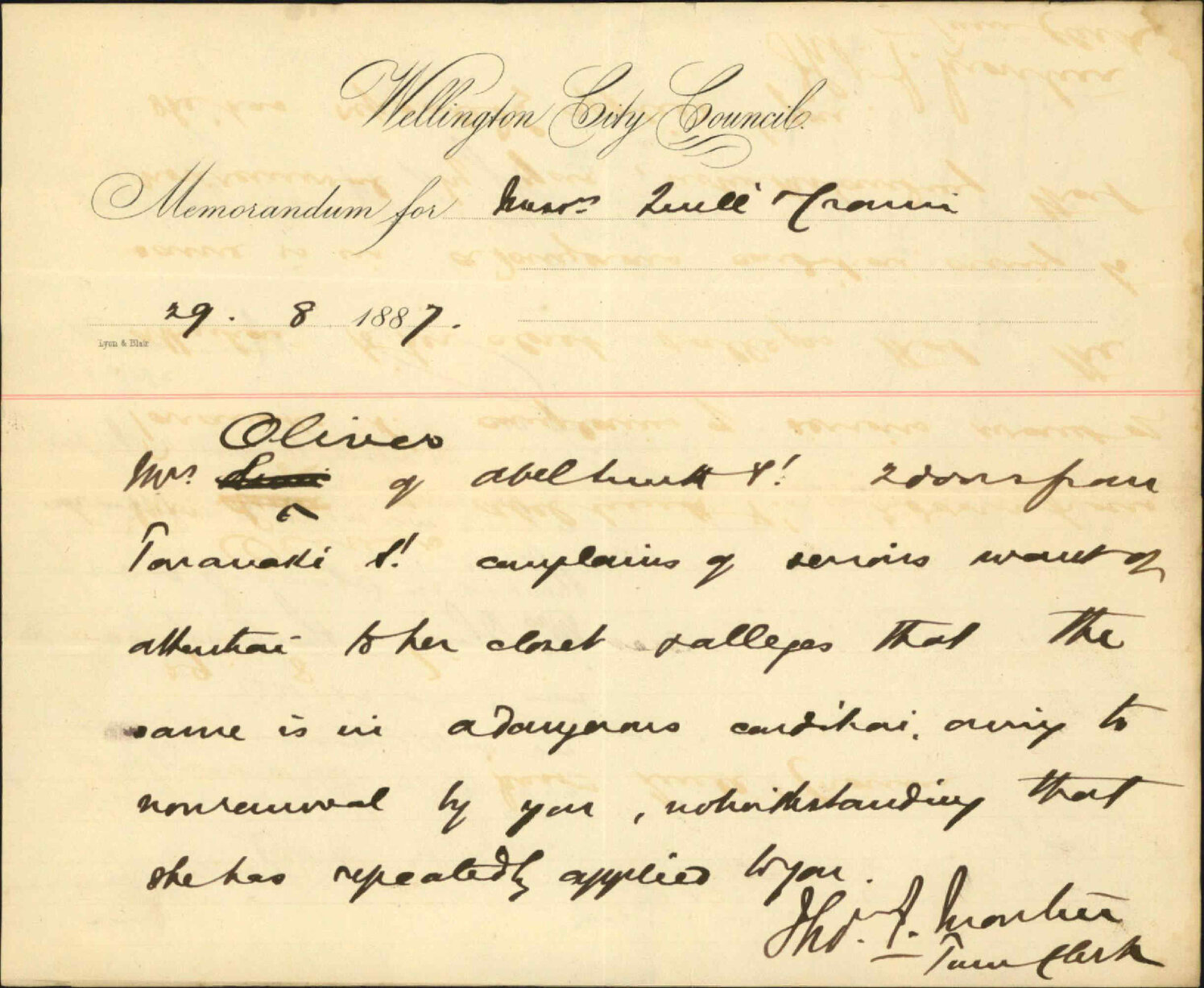 Mrs Olivier's complaint - Quill and Cronin