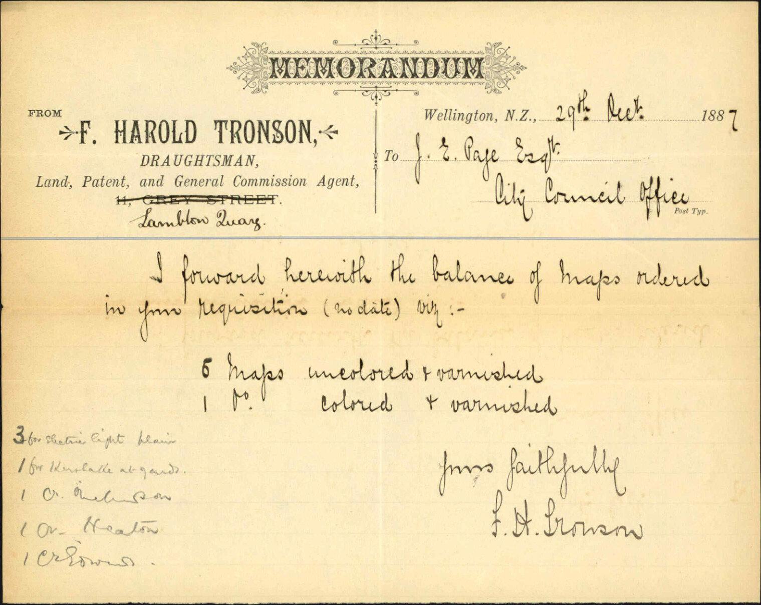 Forwarding maps of the city - F H Tronson