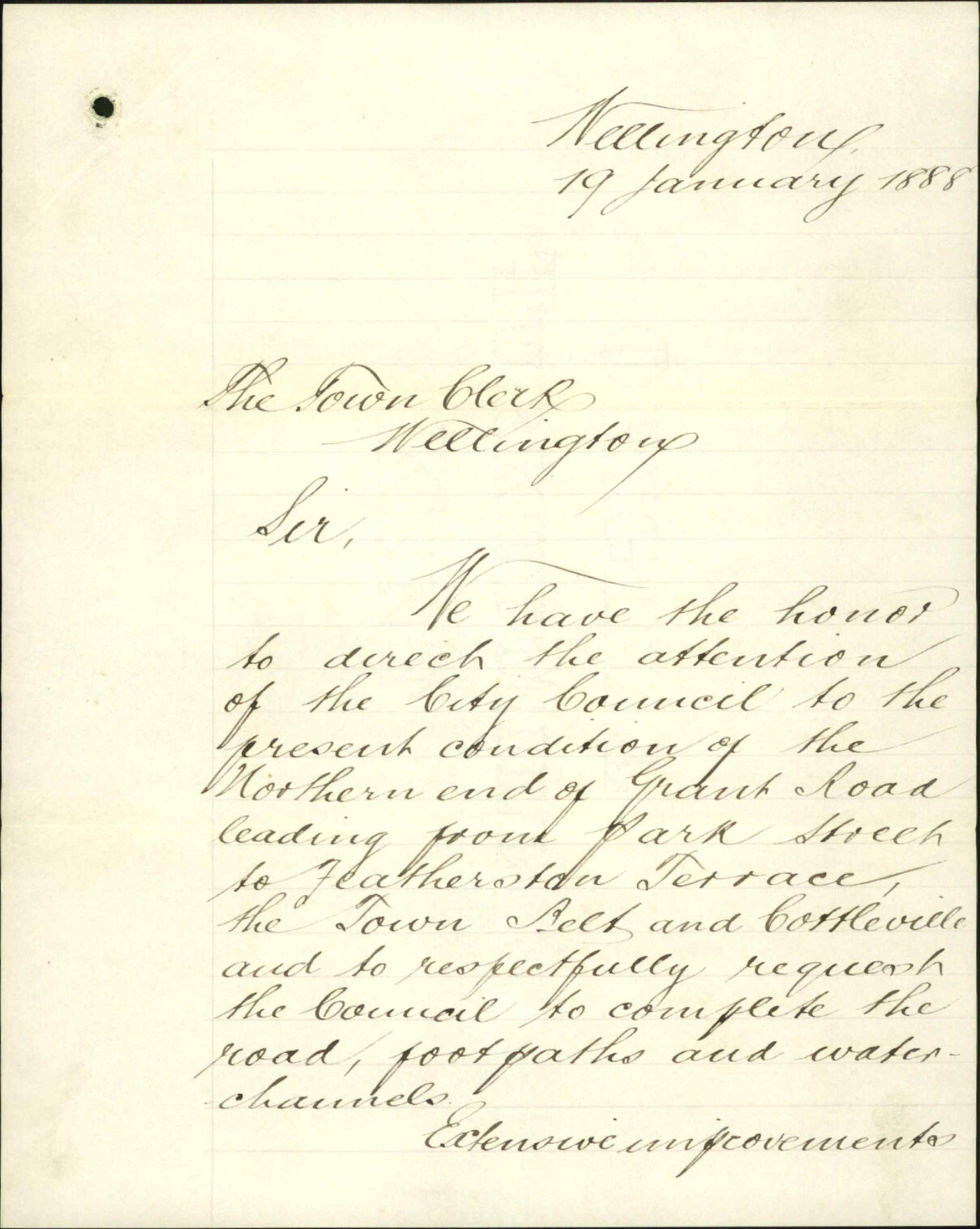 Asking for further formation of Grant Road - E H Dean and others