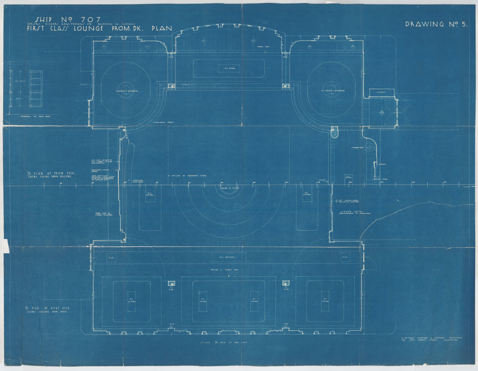 [Awatea] First class lounge promenade deck plan