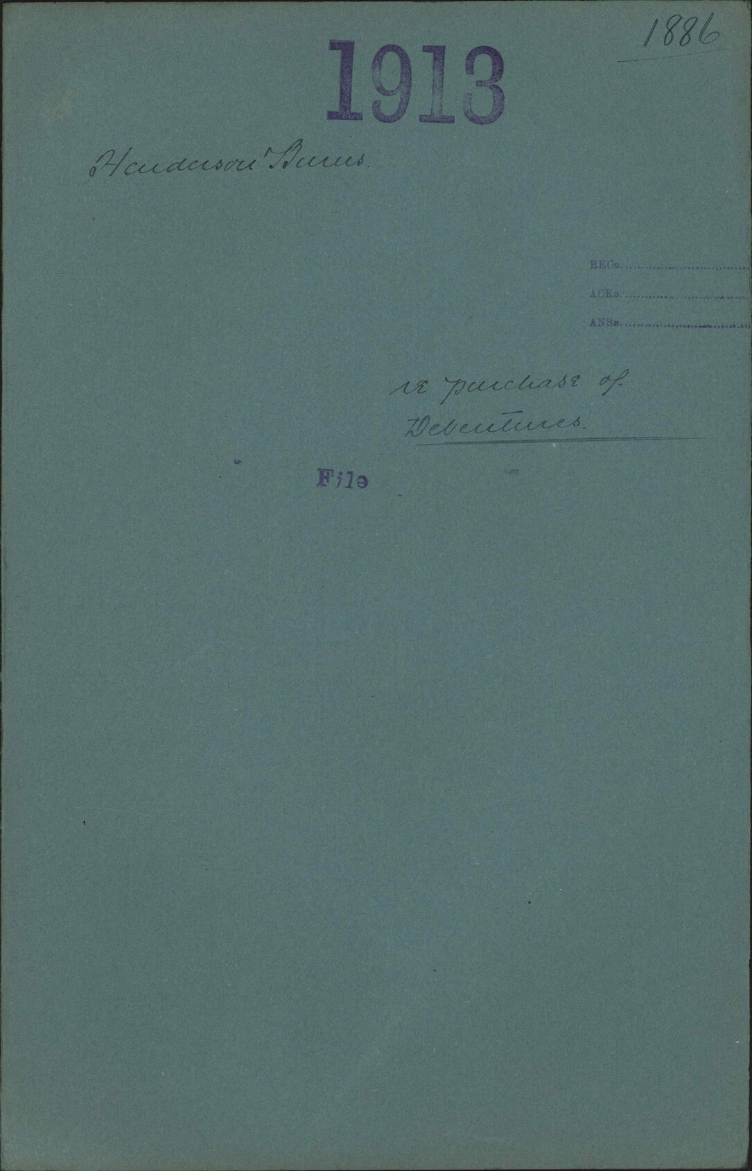 Re purchase of debentures - Henderson and Burns