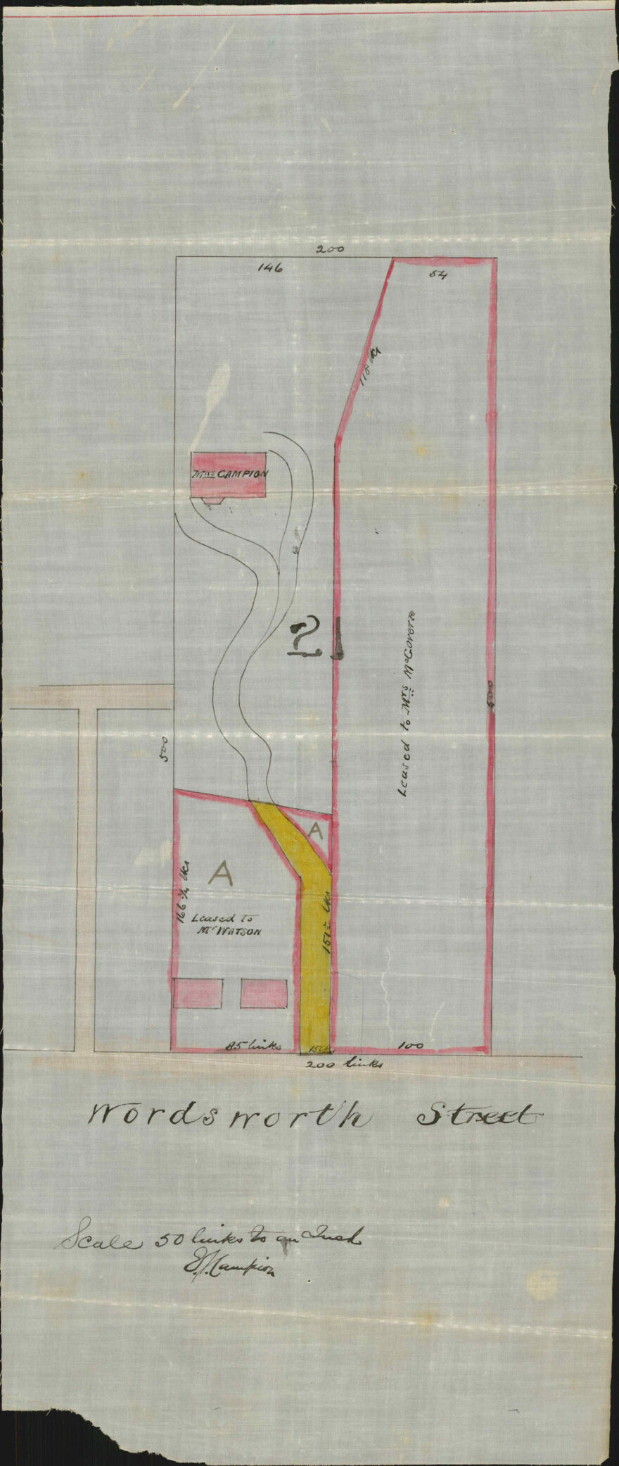 Asking for sanction to right of way at Town Acre 21 - J Thompson