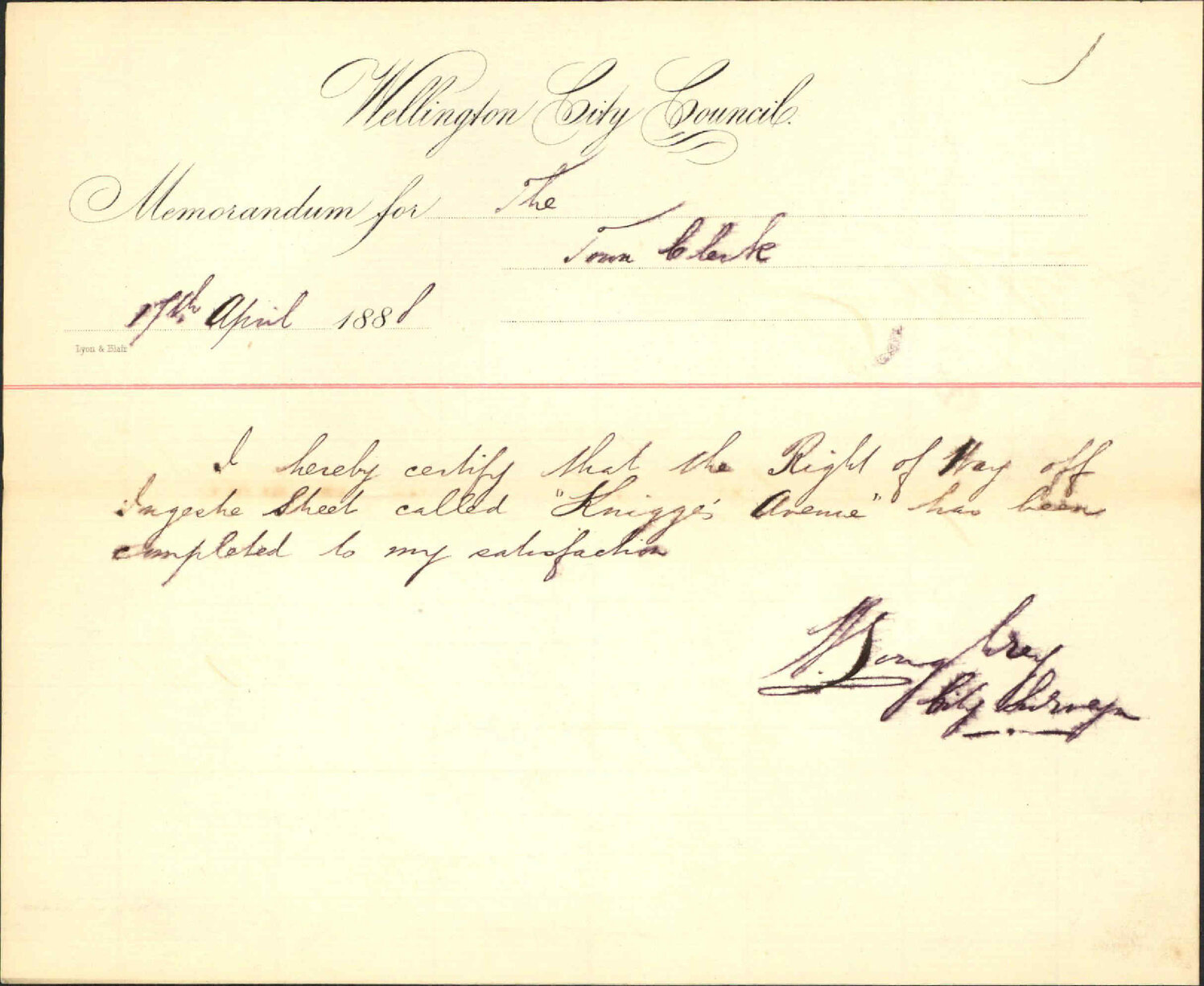 Knigges' Avenue completed - City Surveyor
