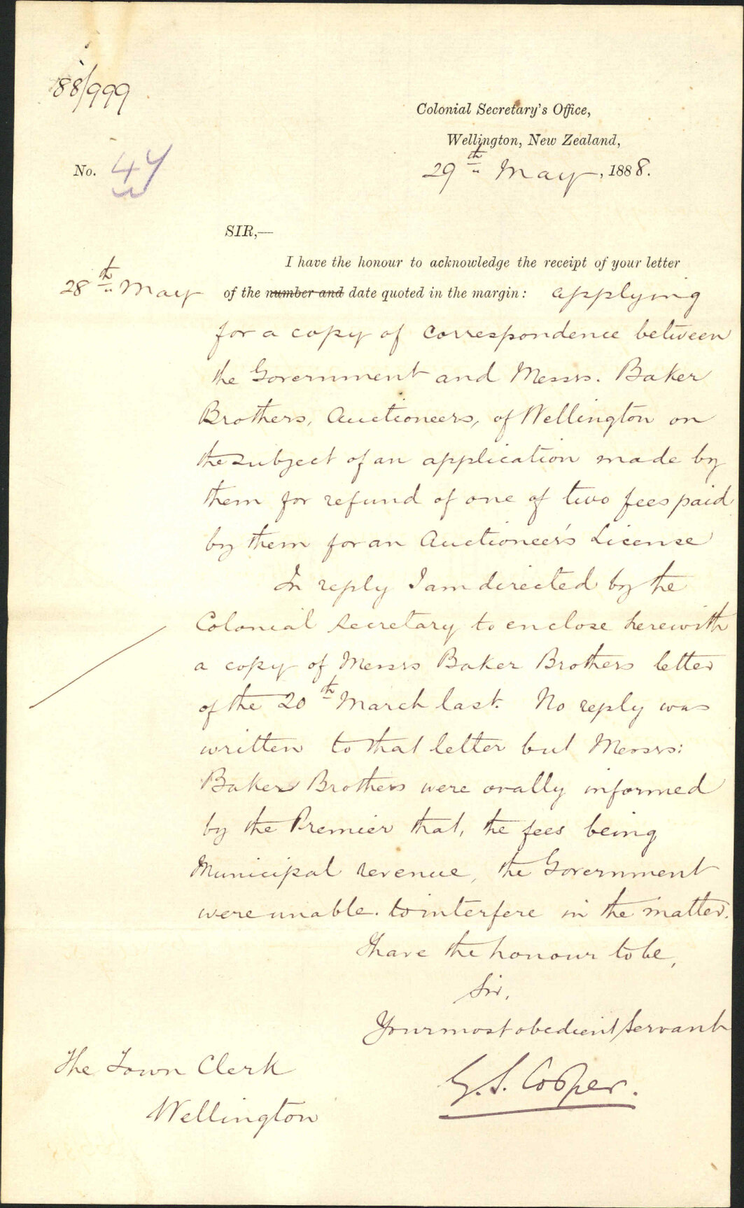 Further regarding auctioneers license - Baker Brothers