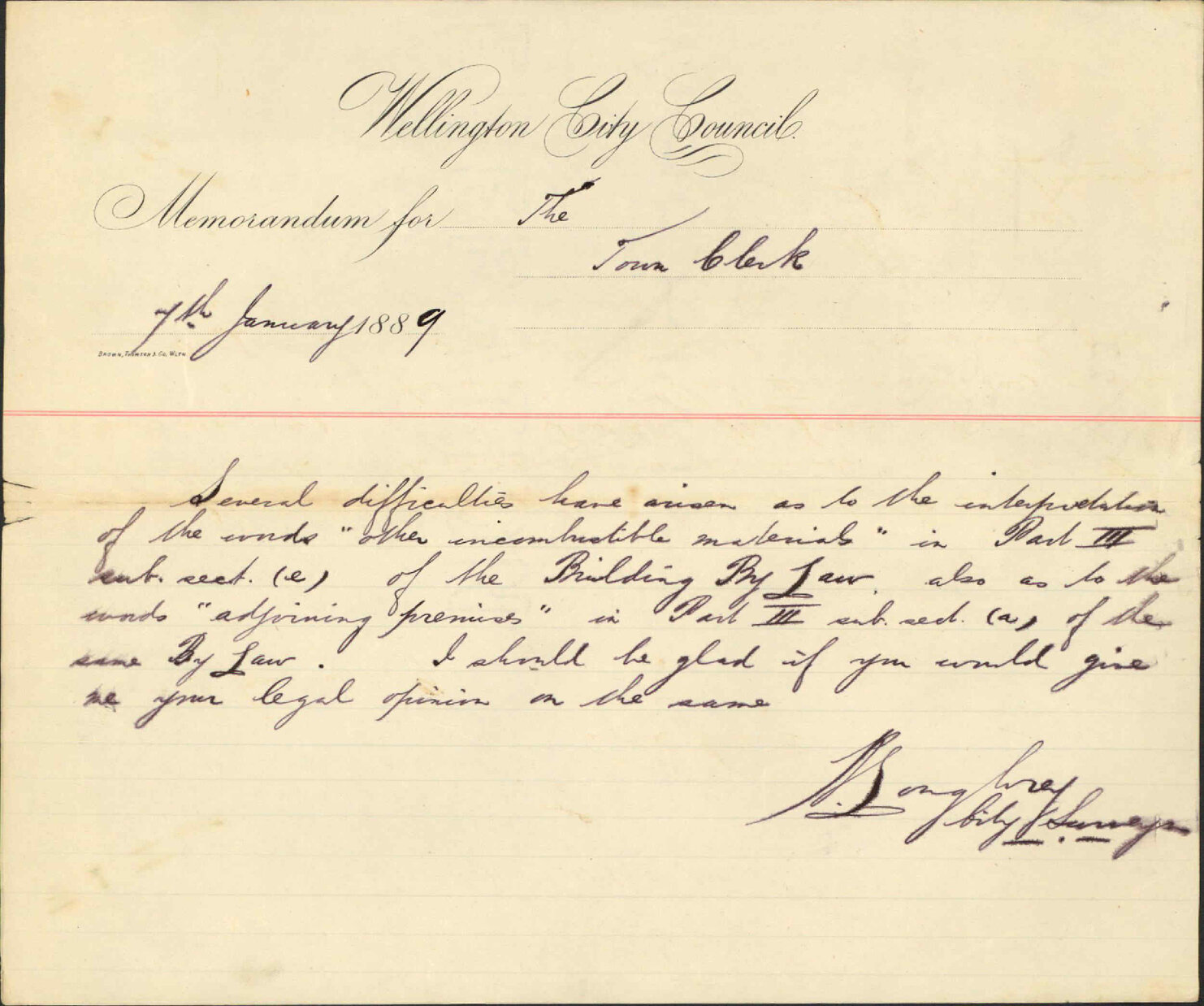 Enquiry regarding building bylaw - City Surveyor