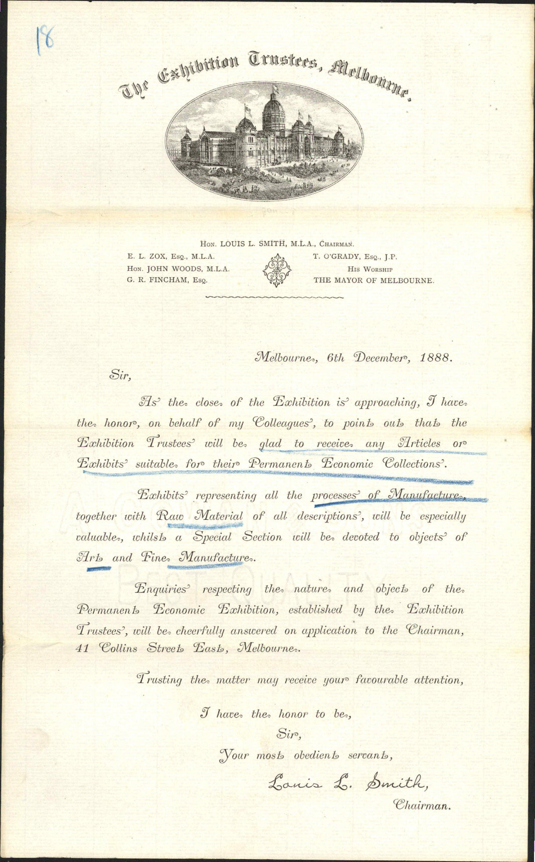 Permanent Economic Collection - Melbourne Exhibition Trustees