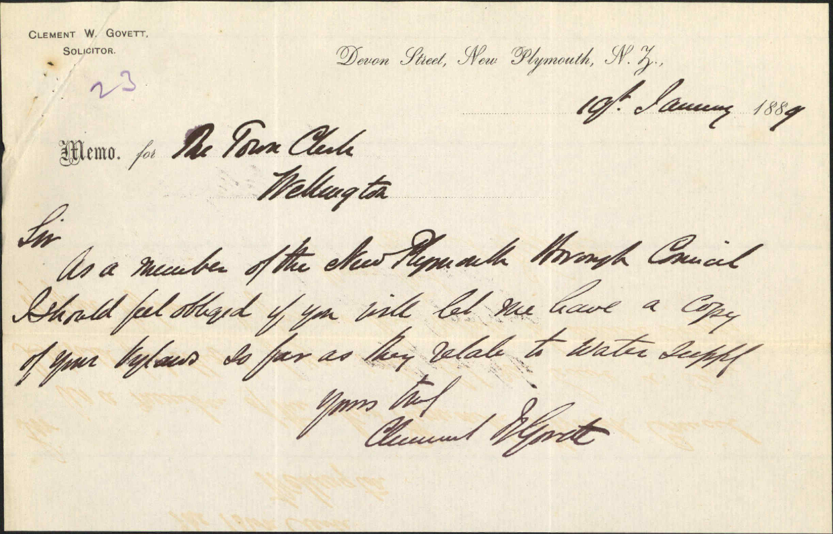Asking for copy of bylaws - Clement W Govett