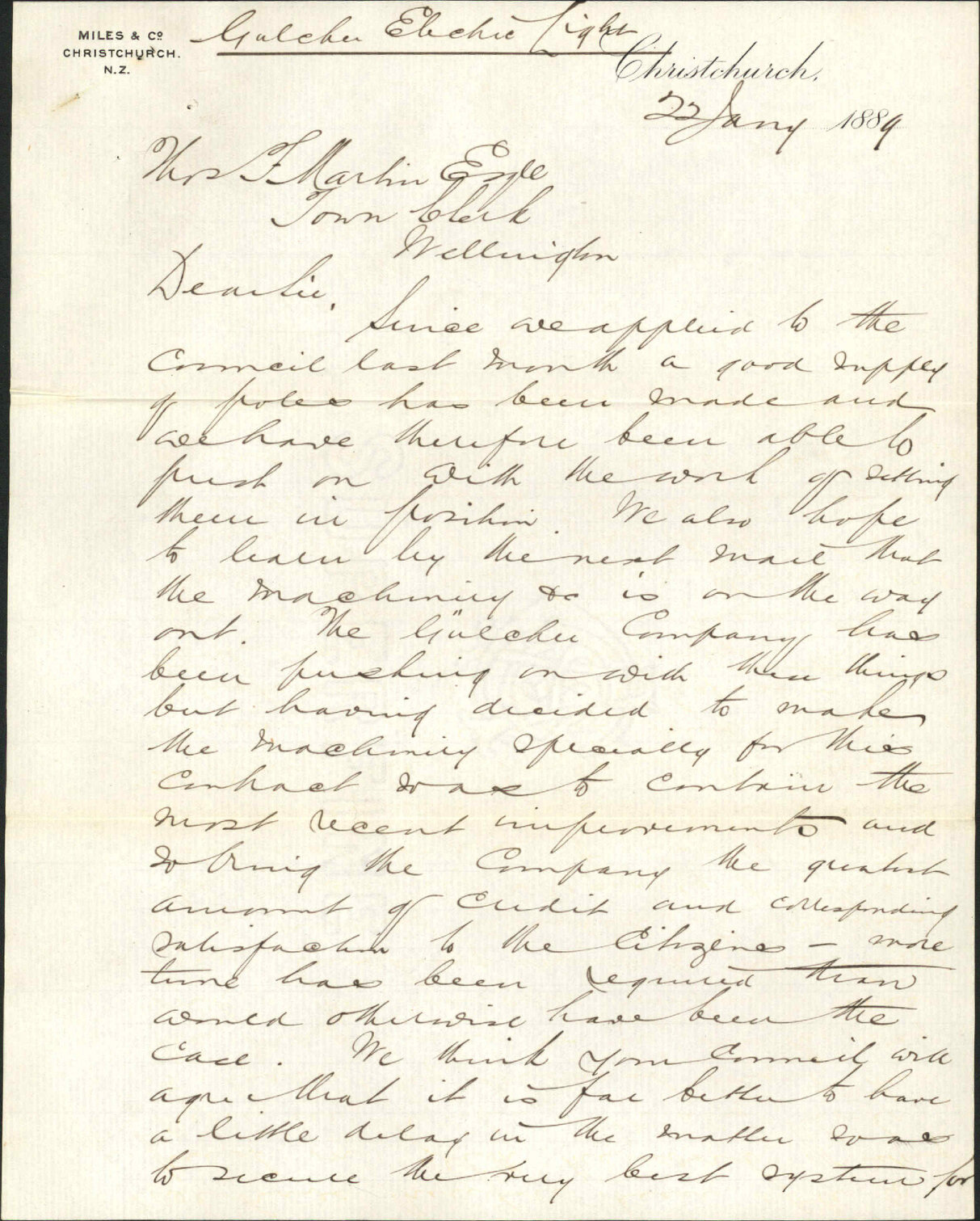Electric light, asking for extension of 3 months - Miles &amp; Co, Christchurch