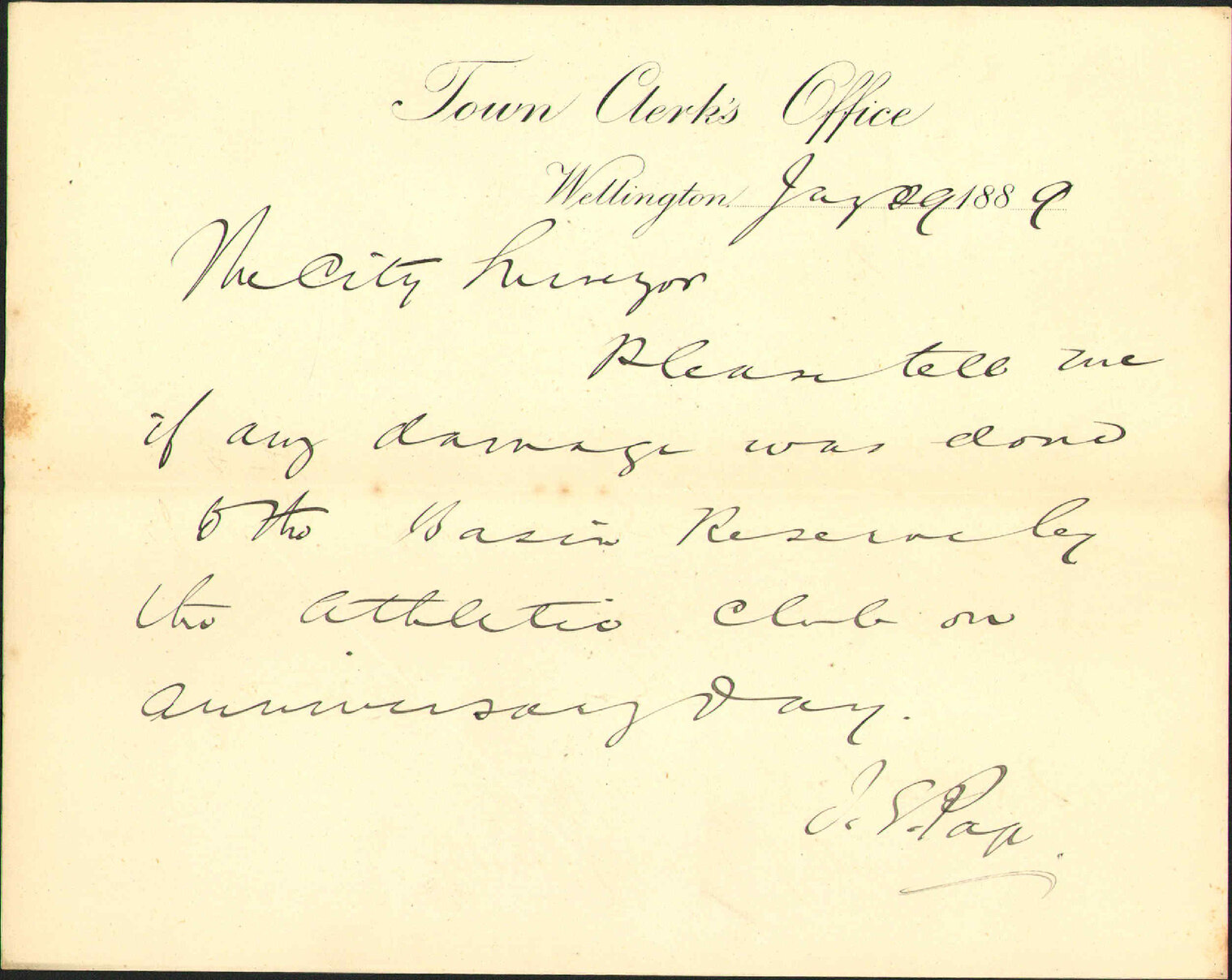 Basin Reserve and athletics club - City Surveyor