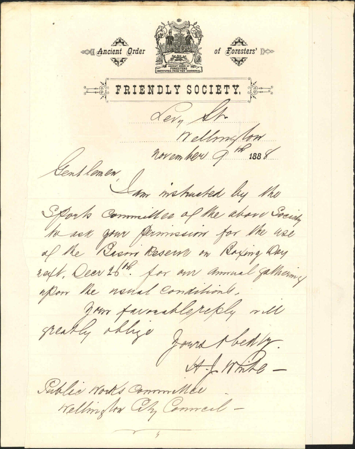 Asking for use of Basin Reserve on Boxing Day - Ancient Order of Foresters