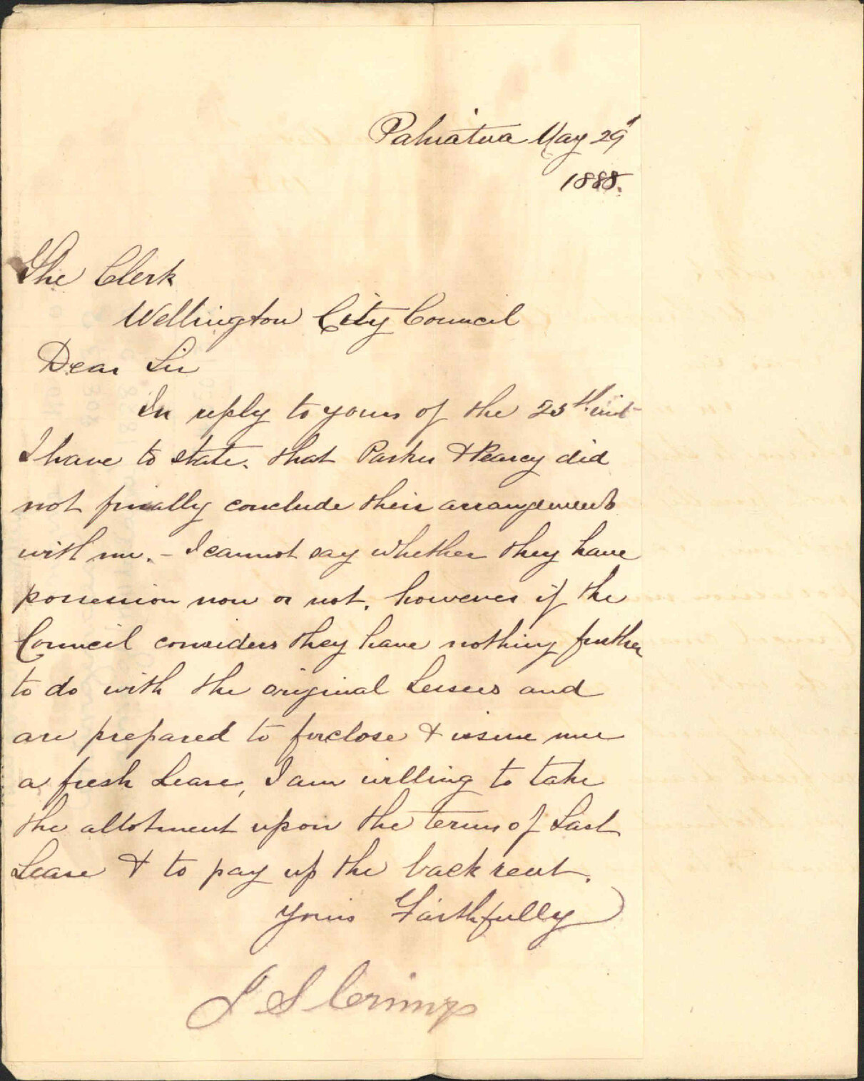 Pahiatua (land at) - J S Gump, Pahiatua
