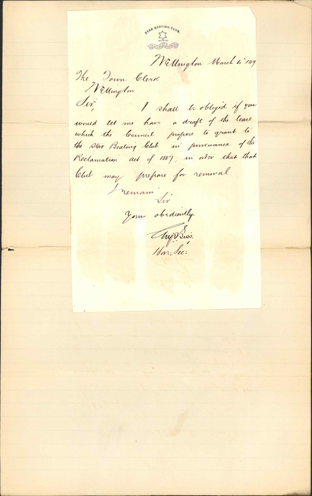 Asking for a draft of lease - Star Boating Club