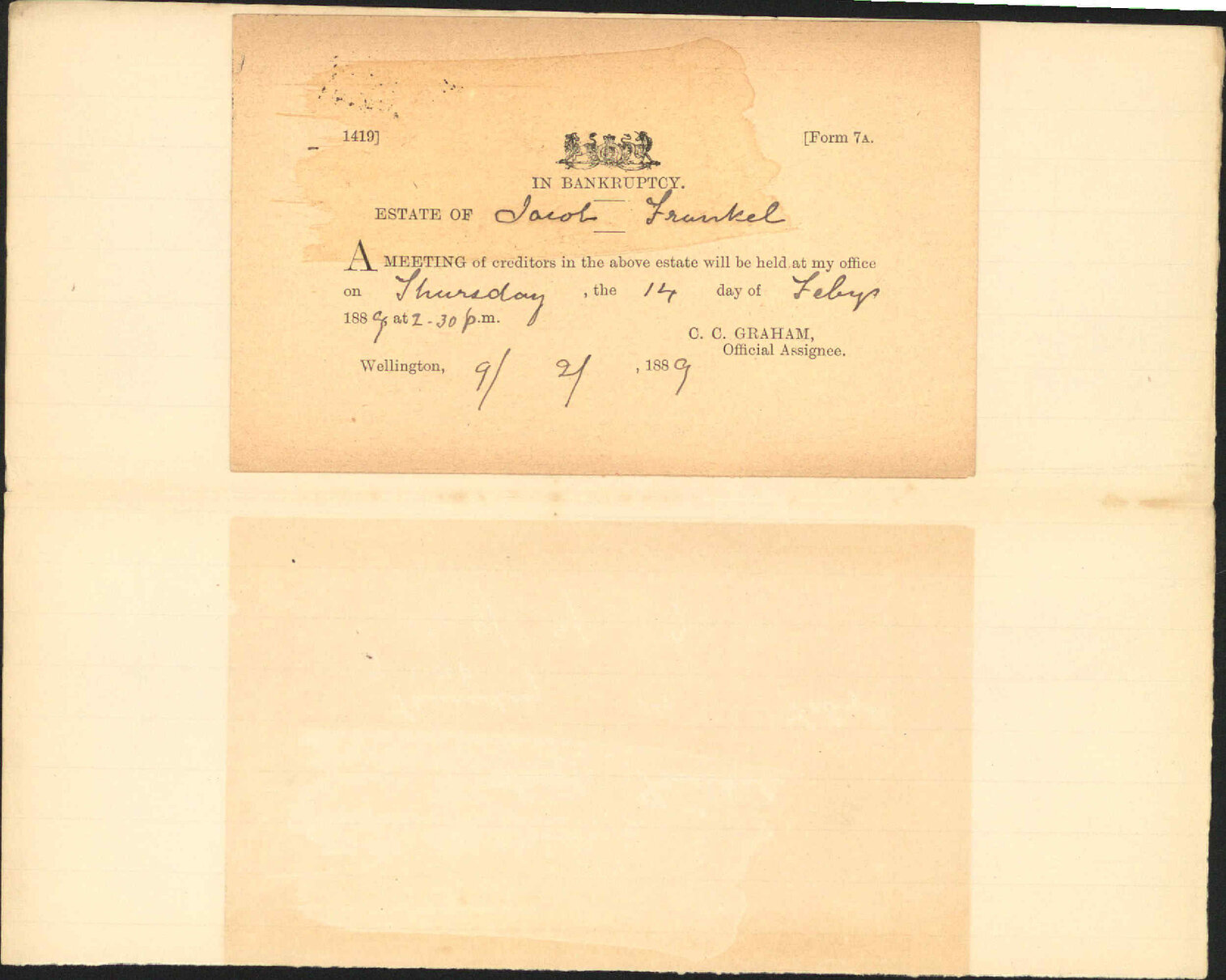 Notice regarding Frankel - Official Assignee