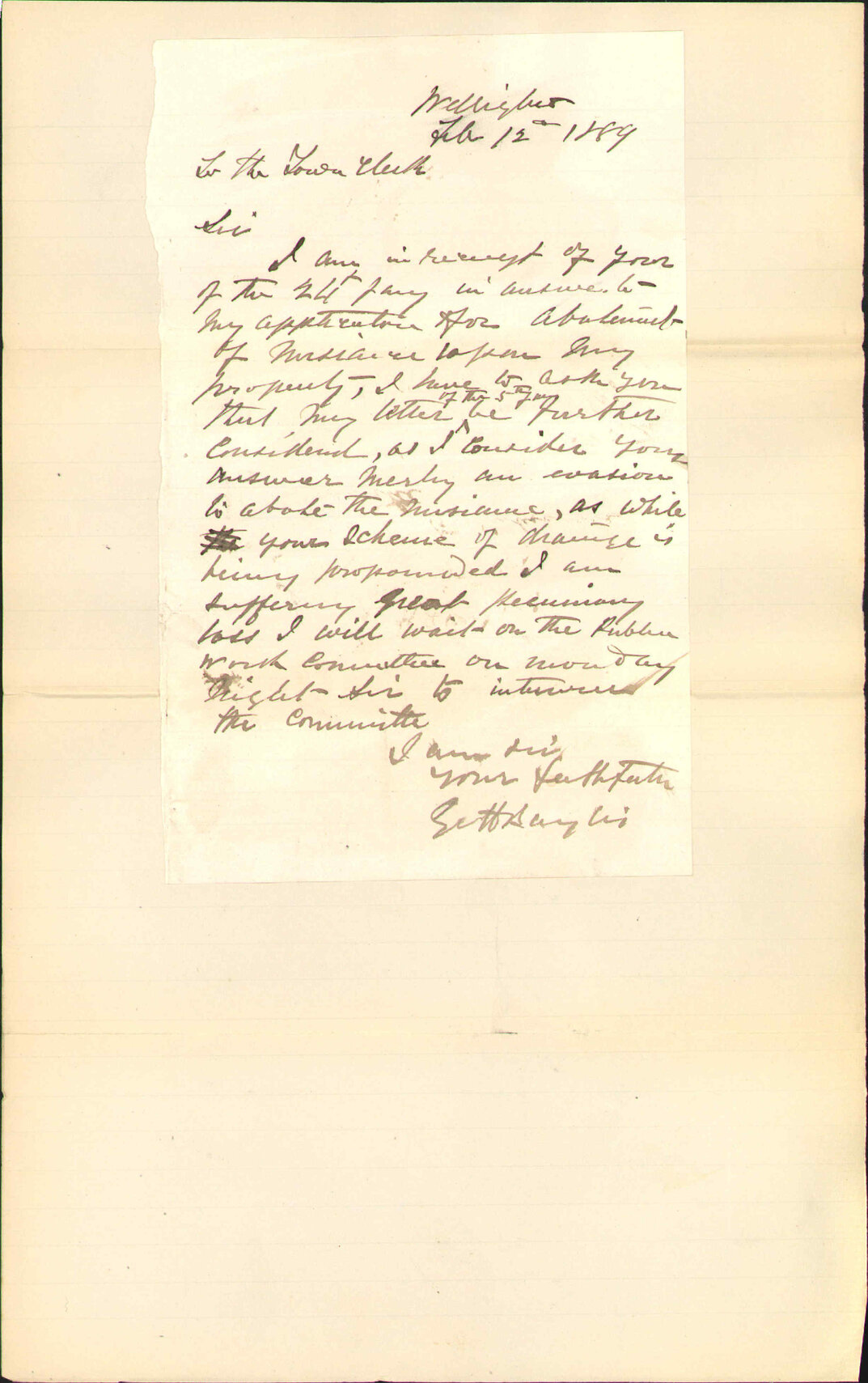 Nuisance at his premises - G Bayliss