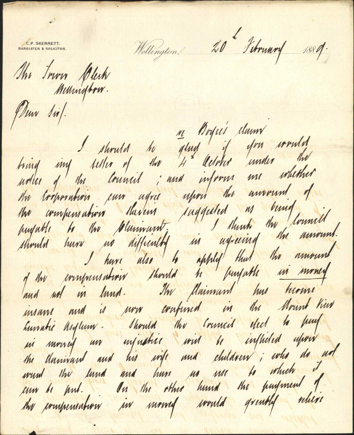 Regarding Bryce's claim - C P Kerrett