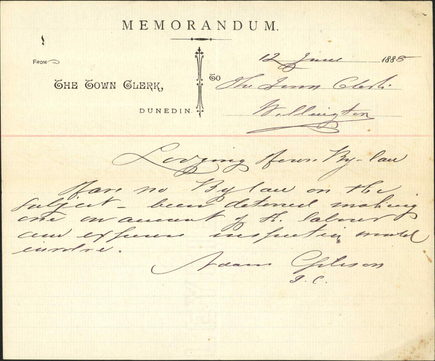 Lodging houses bylaw - Town Clerk, Dunedin