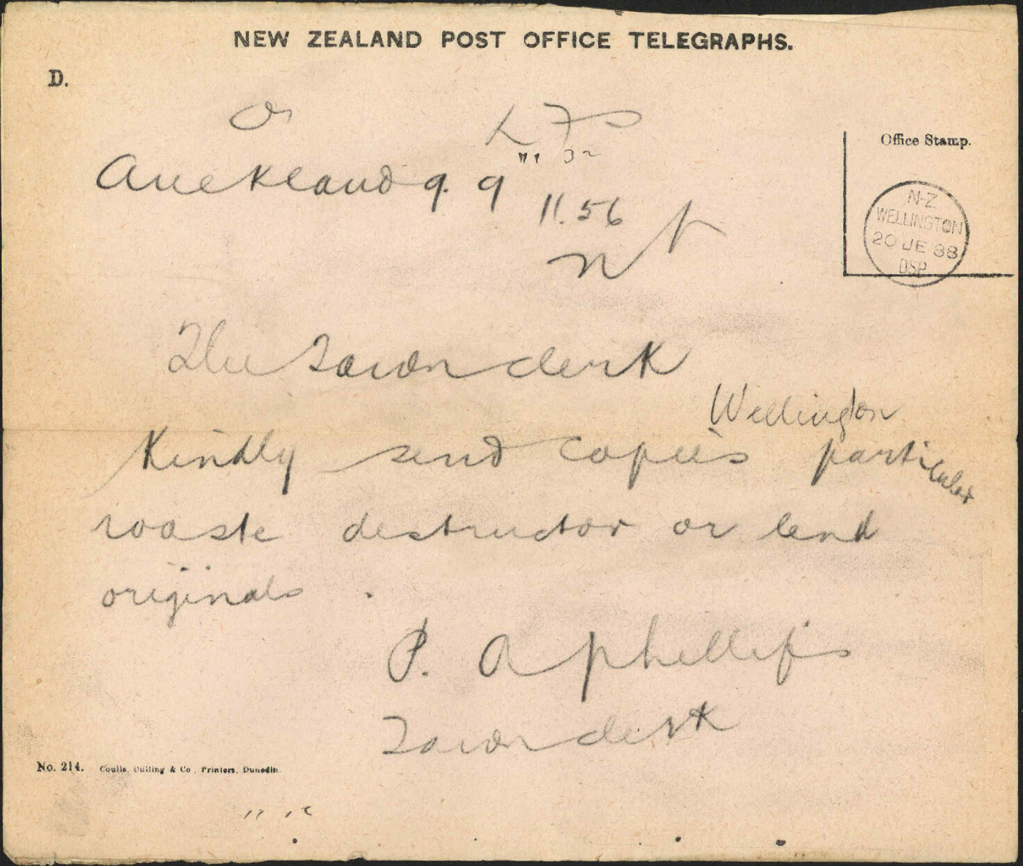 Asking for particulars of rubbish destructor - Town Clerk, Auckland