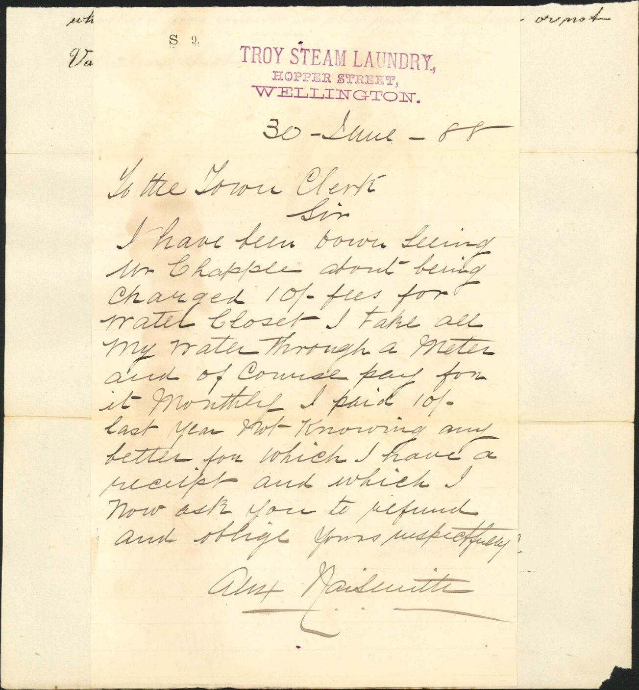 Water closet fees - Alex Naismith