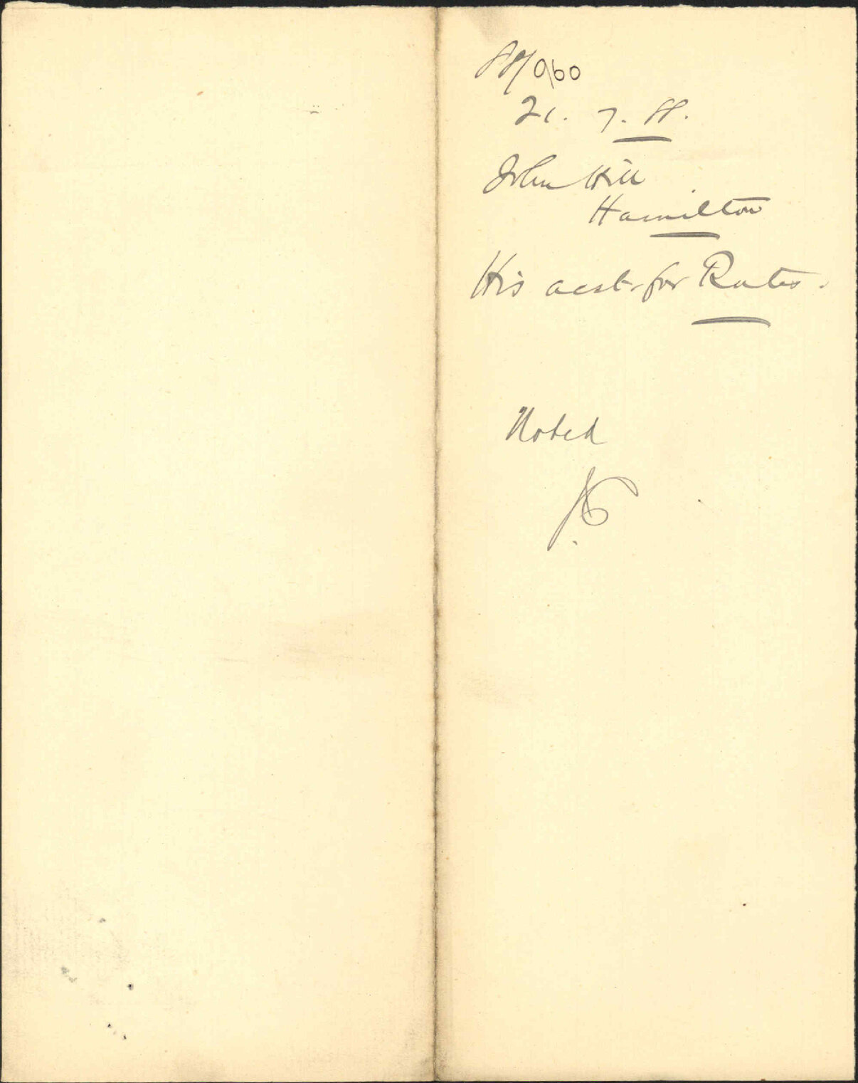 His account for rates - John Hill, Hamilton