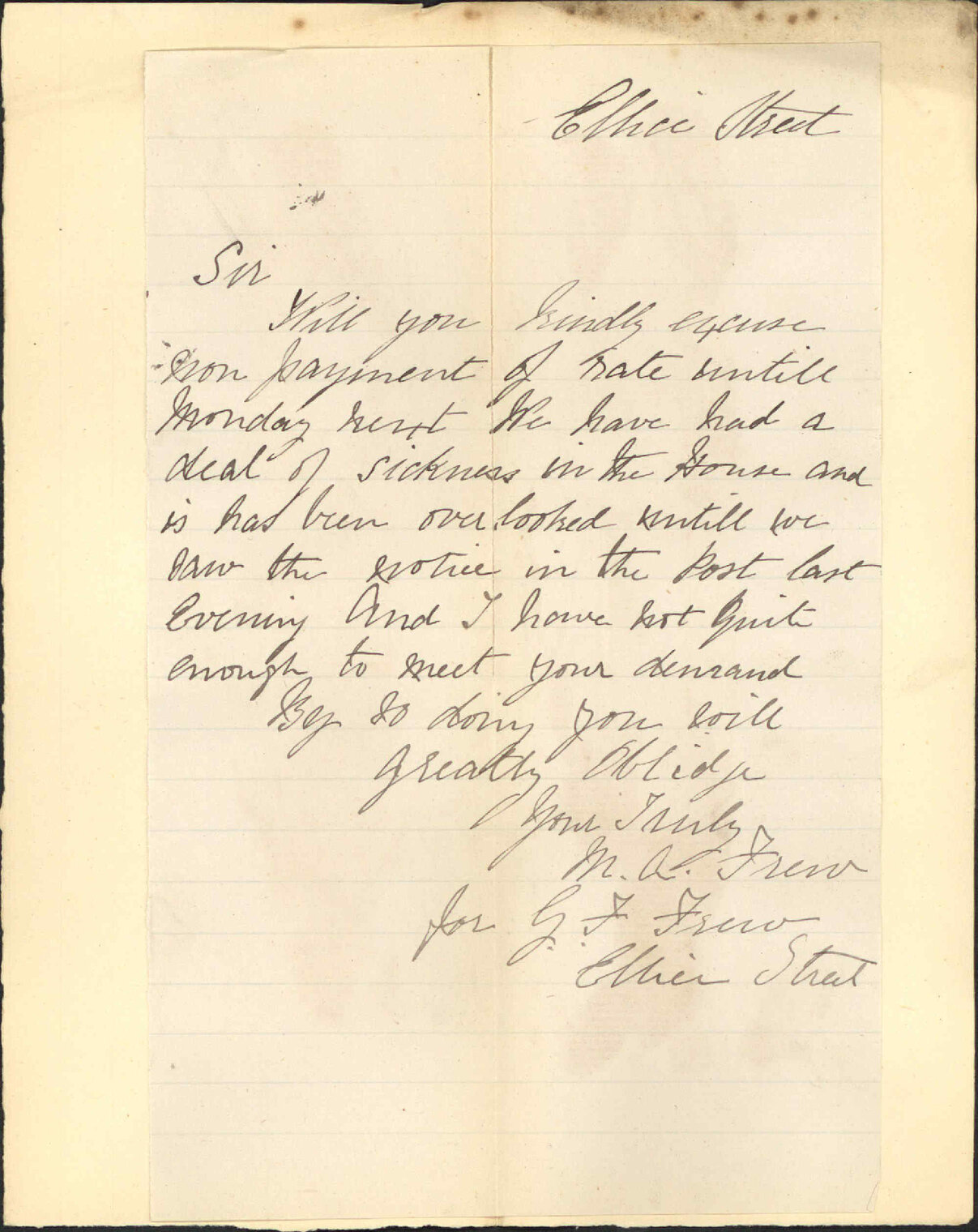 Asking time for payment of rates - G F Frew