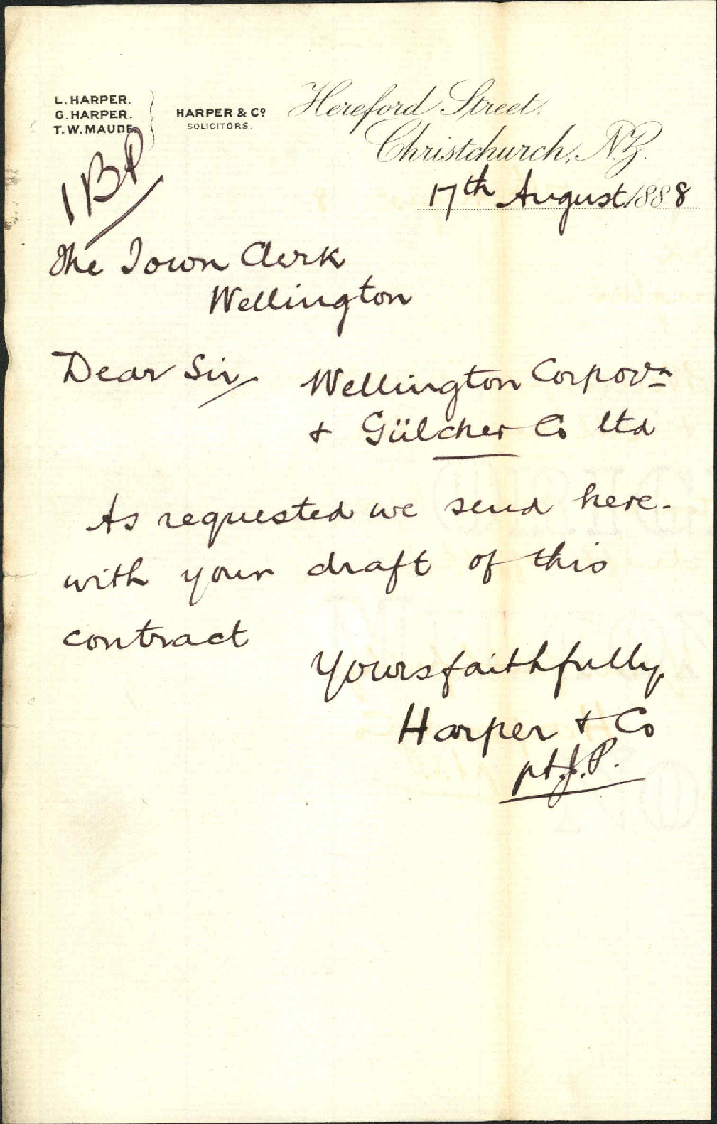 With draft electric light contract - Harper and Co
