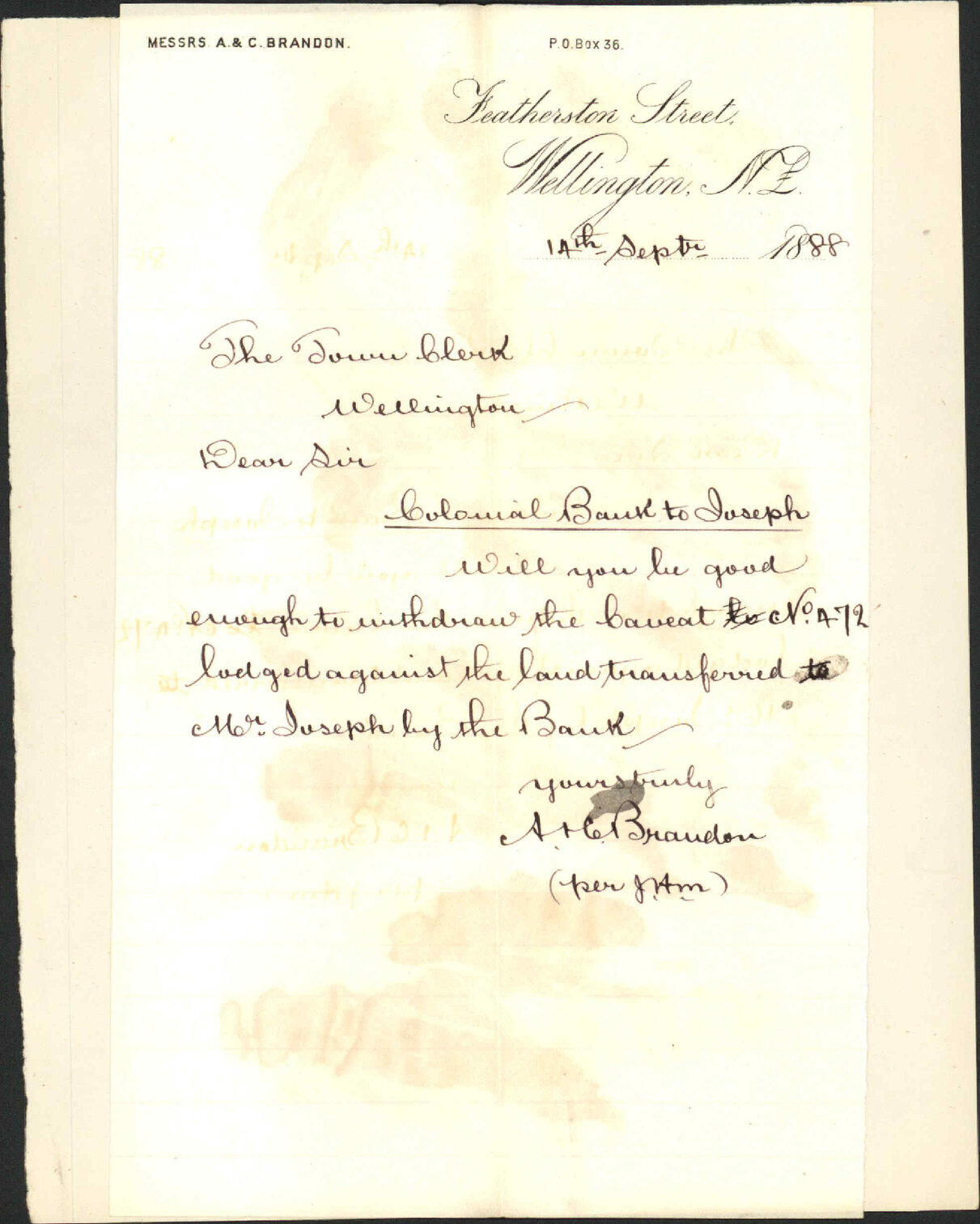 Colonial Bank to Joseph - A and C Brandon