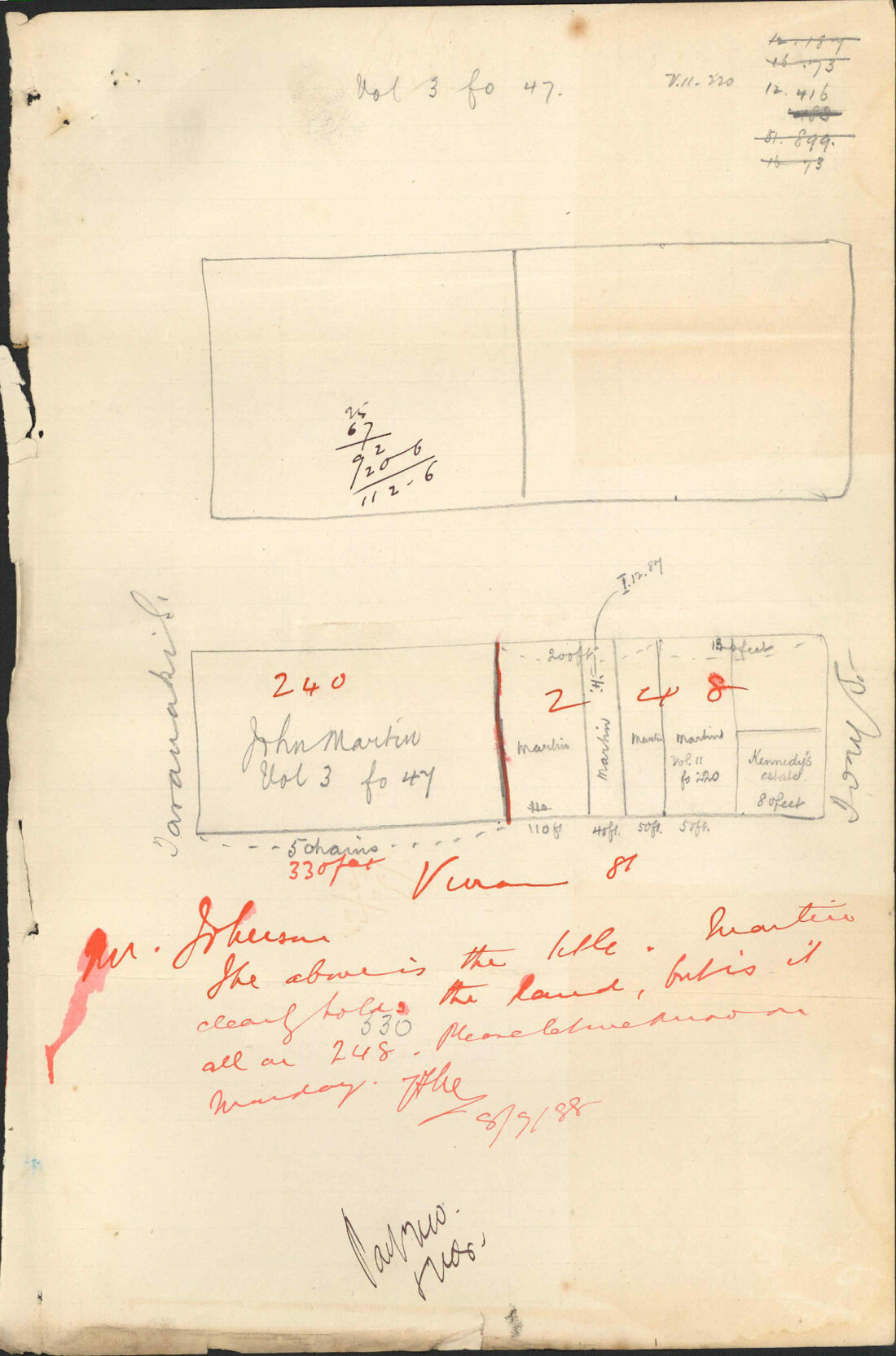 Hon John Martin's fencing notice - Agent, Hon John Martin