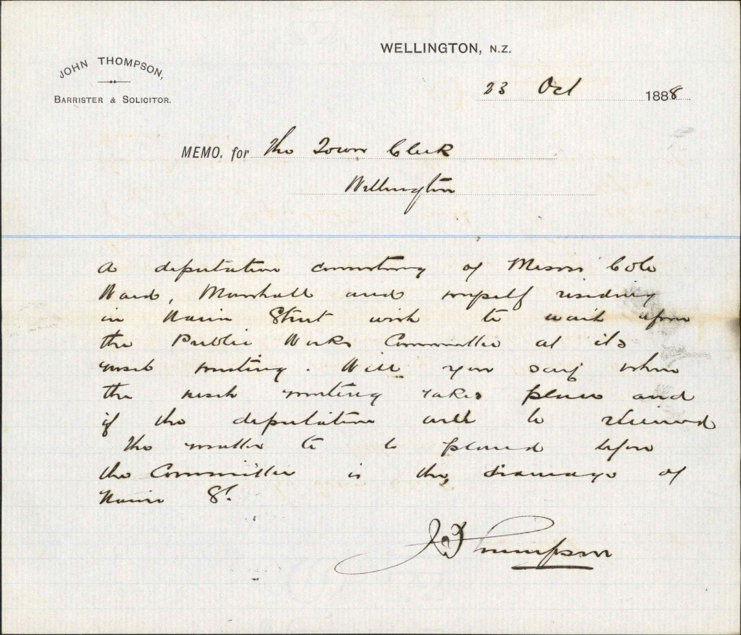 Deputation regarding Nairn Street drainage - J Thompson
