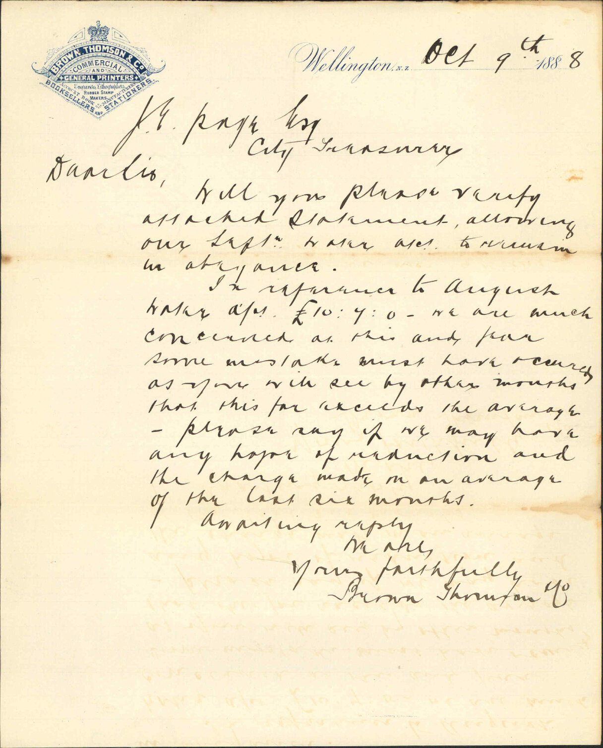 Their accounts - Brown, Thomson and Co