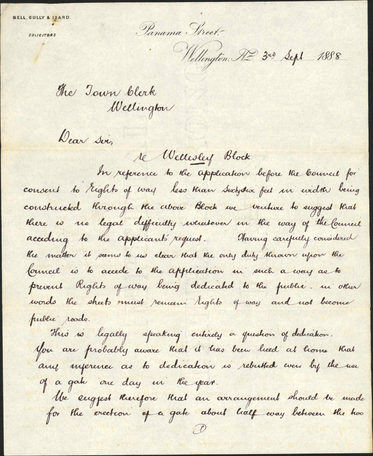 Baker Brothers' application (1888/1190) - Bell, Gully and Izard