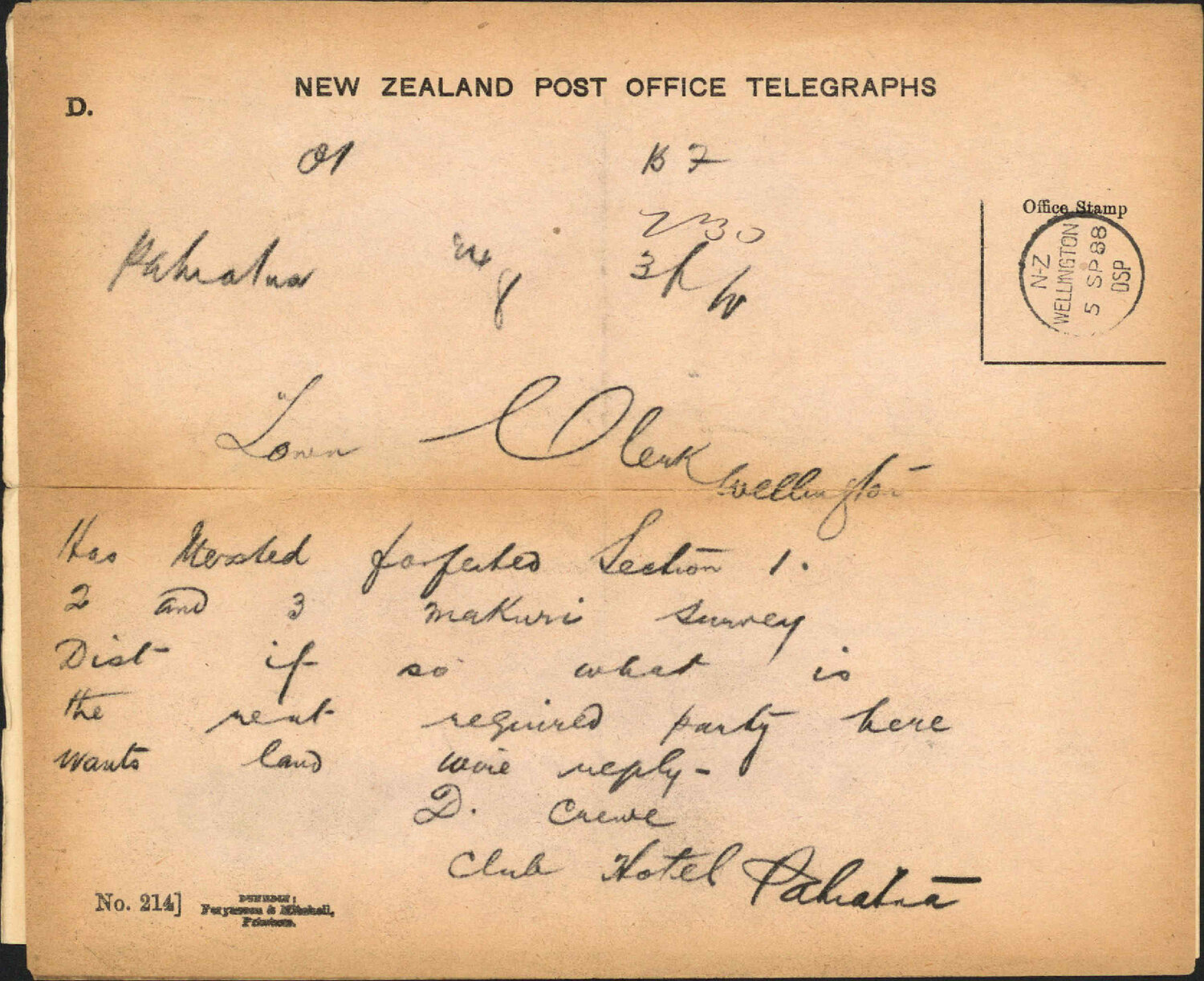 Mexted's lease at Pahiatua - D Crewe