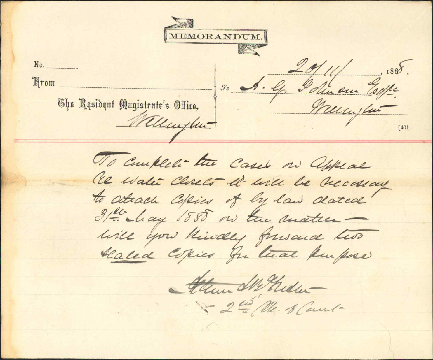 Water closet cases - Clerk R M Court