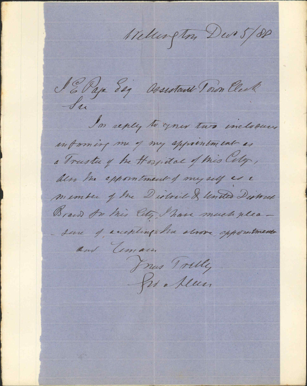 Hospital trustees and Charitable Aid Boards - George Allen