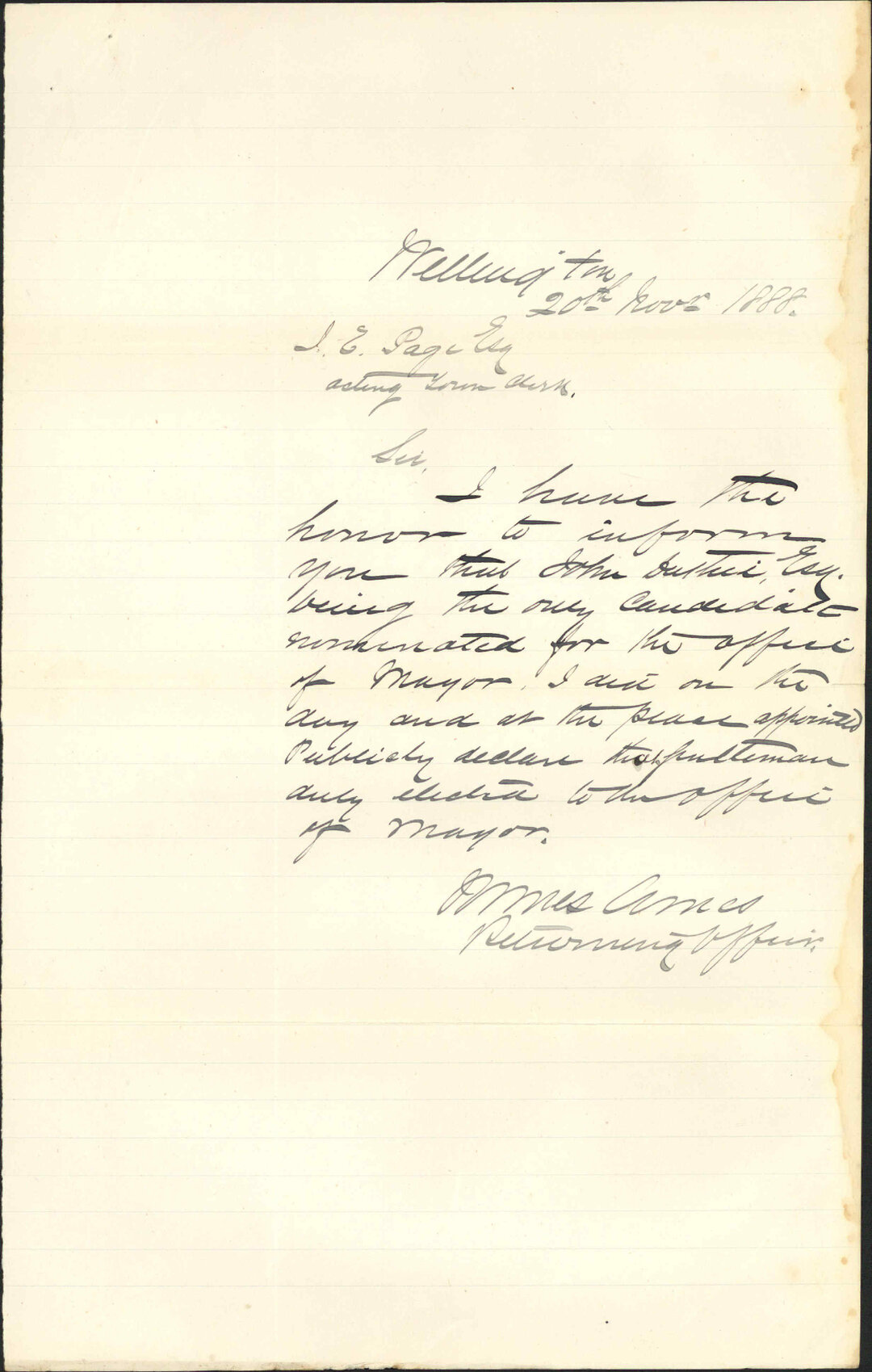 Election of Mayor - Returning Officer