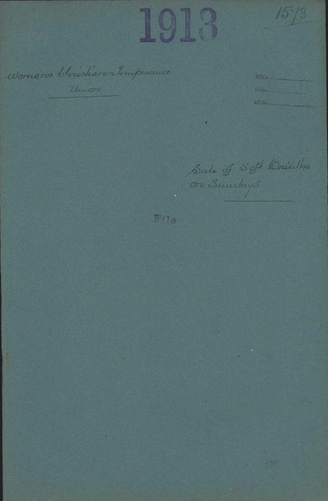 Sale of soft drinks on Sundays - Women's Christian Temperance Union