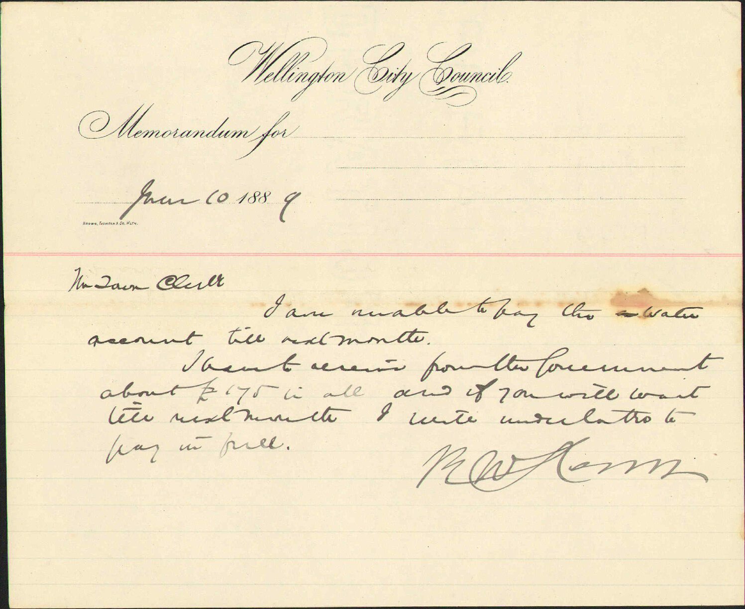His water account - R W Henn