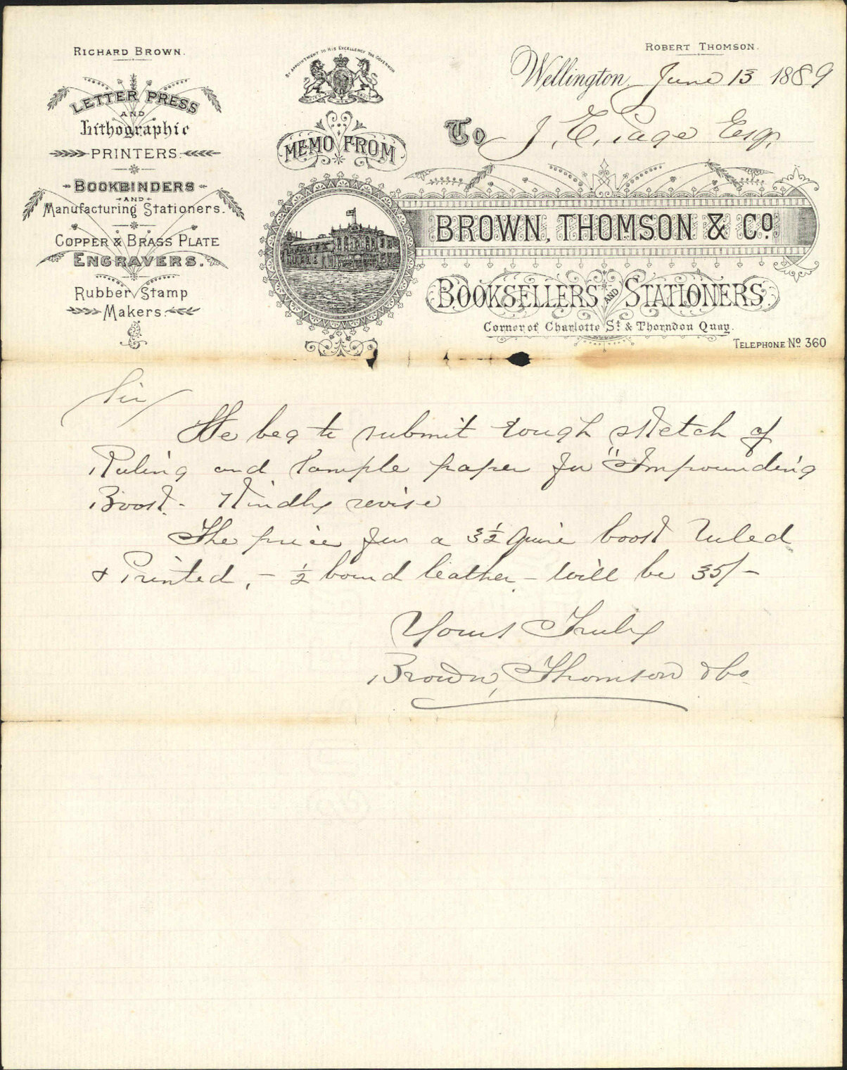 Tender for Pound Keepers book - Brown Thomson and Co