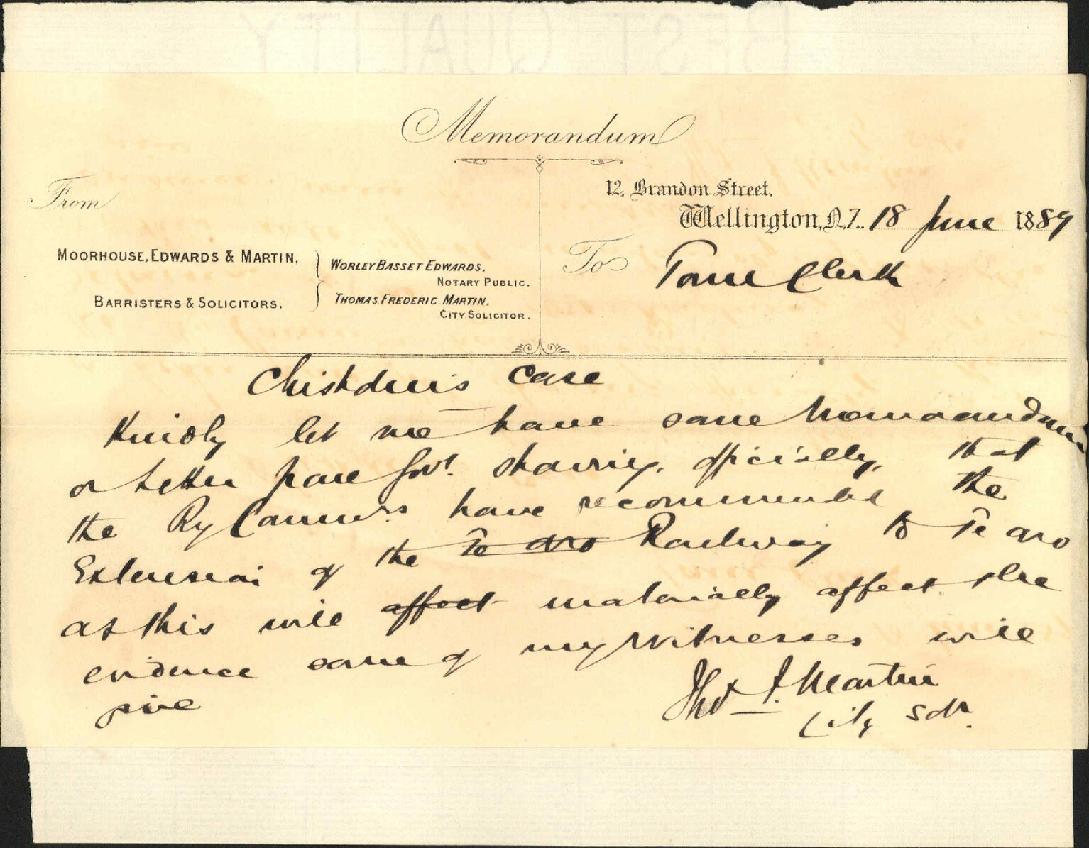 Chisholms case - City Solicitor