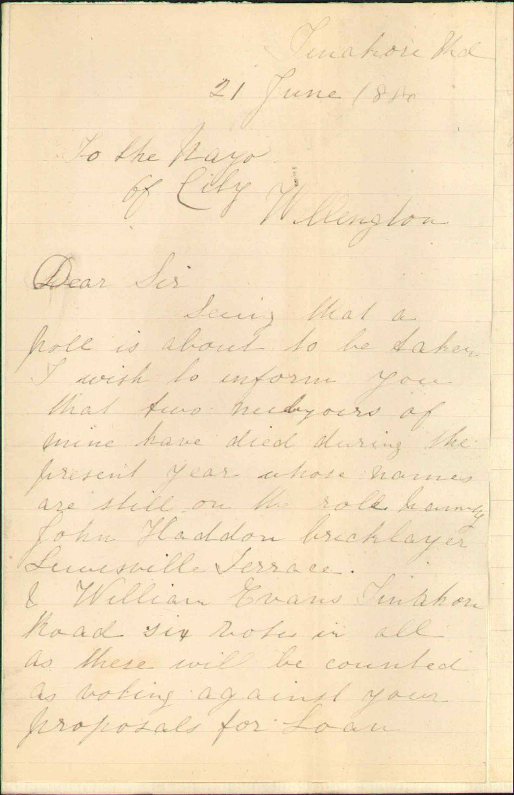 Polling for Municipal Loan - G H Poynter