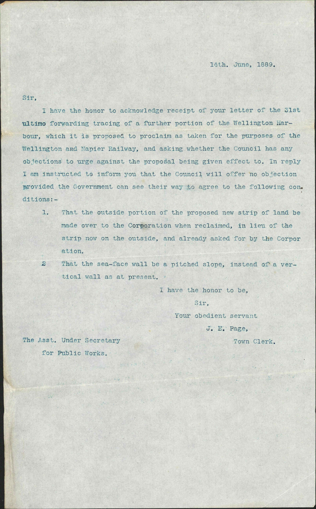 Land for railway purposes at Pipitea - Public Works department